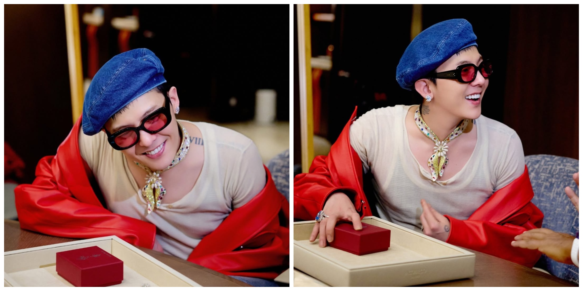 Chiều dài của dây chuyền là 16.5 inch và được nạm 94.3 carat kim cương trắng