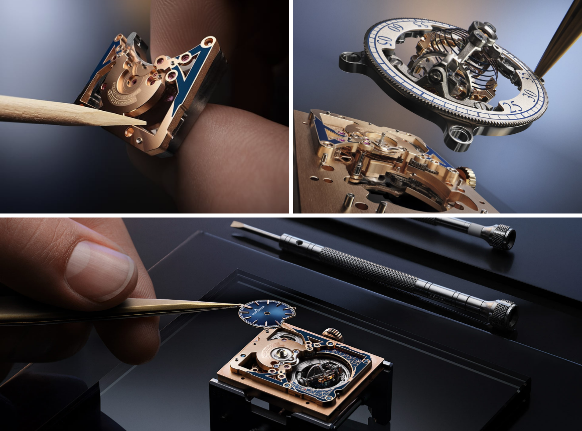 Trái tim của đồng hồ là bộ máy lên cót thủ công gồm 123 chi tiết